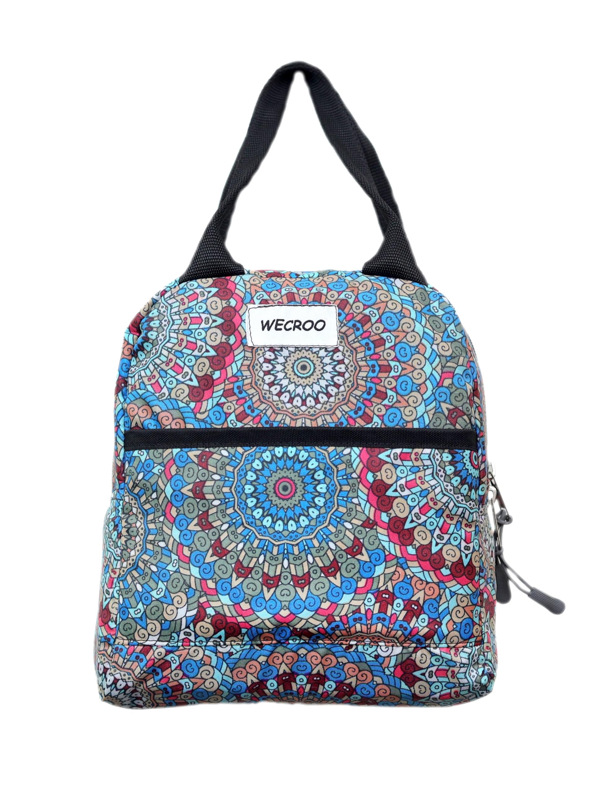 WECROO Small Portable Cute Lunch Bag for Kids, Mini Insulated Lunch Bag Reusable Lunch Tote Bag with Front Pocket for Girls Women (Blue Multi (Jaipuri Print), Small) (B0DDHCXS79) Amazon Price History, Amazon Price Tracker