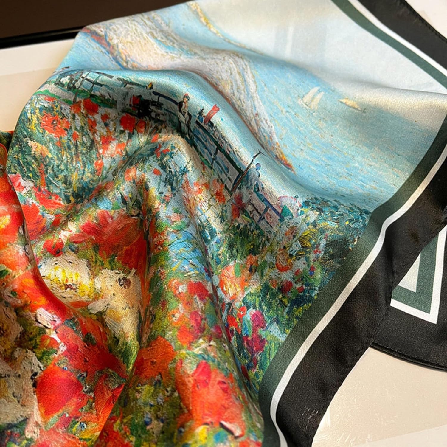 PoeticEHome 100% Mulberry Silk Neck Scarf 21"x21" Small Square Scarfs for Women Gift Packed - Image 5