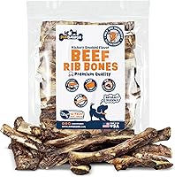 Vista 1 de Huesos de perro de un solo ingrediente, fabricados en Estados Unidos, huesos de costilla de carne de res de 8 a 10 pulgadas, huesos naturales
