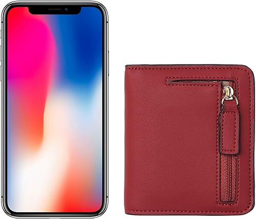 Miniatura 6 de Toughergun Billetera plegable de cuero genuino para mujer, pequeña y compacta, con bloqueo RFID y ventana de identificación