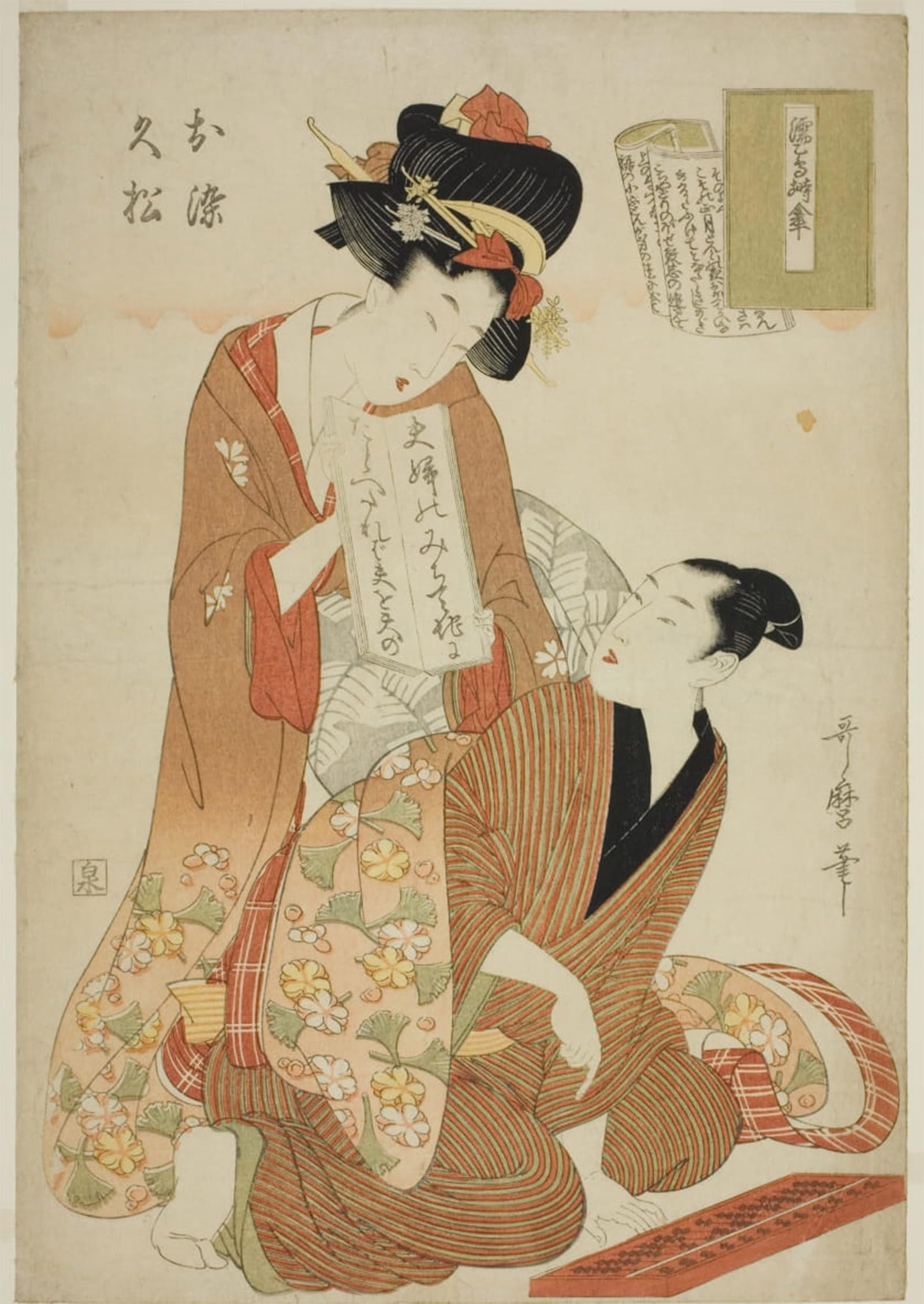 RZHRHJES Retro Picture Portrait Oil Painting Modern Wall Artwork Parade of Courtesans by Kitagawa Utamaro Canvas Poster for Home Decor 60x90cm