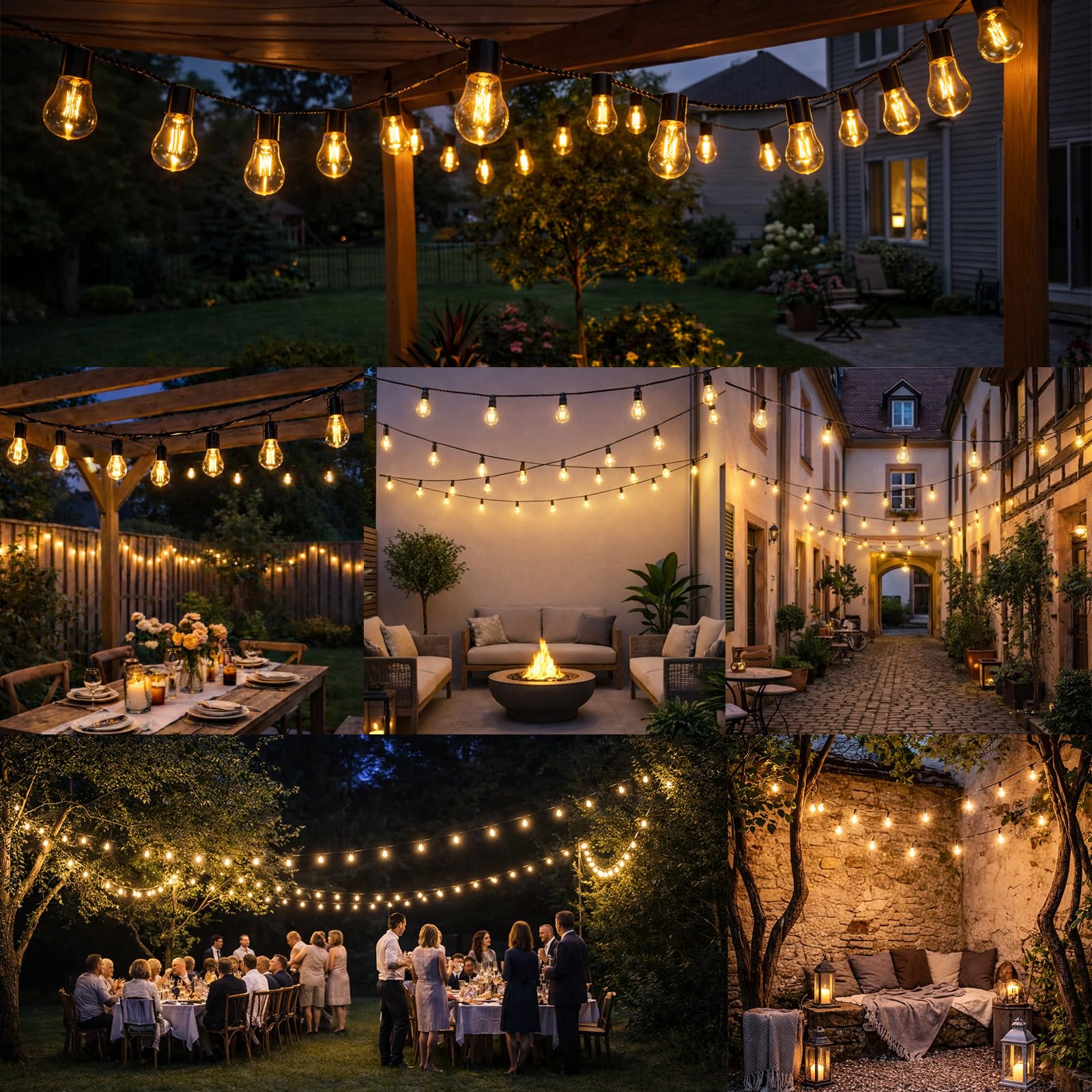 Guirlande Lumineuse Extérieure Solaire, 9M 20 LED Guirlande Guinguette Solaire et Rechargeable USB, 8 Modes Étanche Éclairage d'Ambiance pour Jardin, Balcon, Terrasse, Fête (Blanc Chaud)