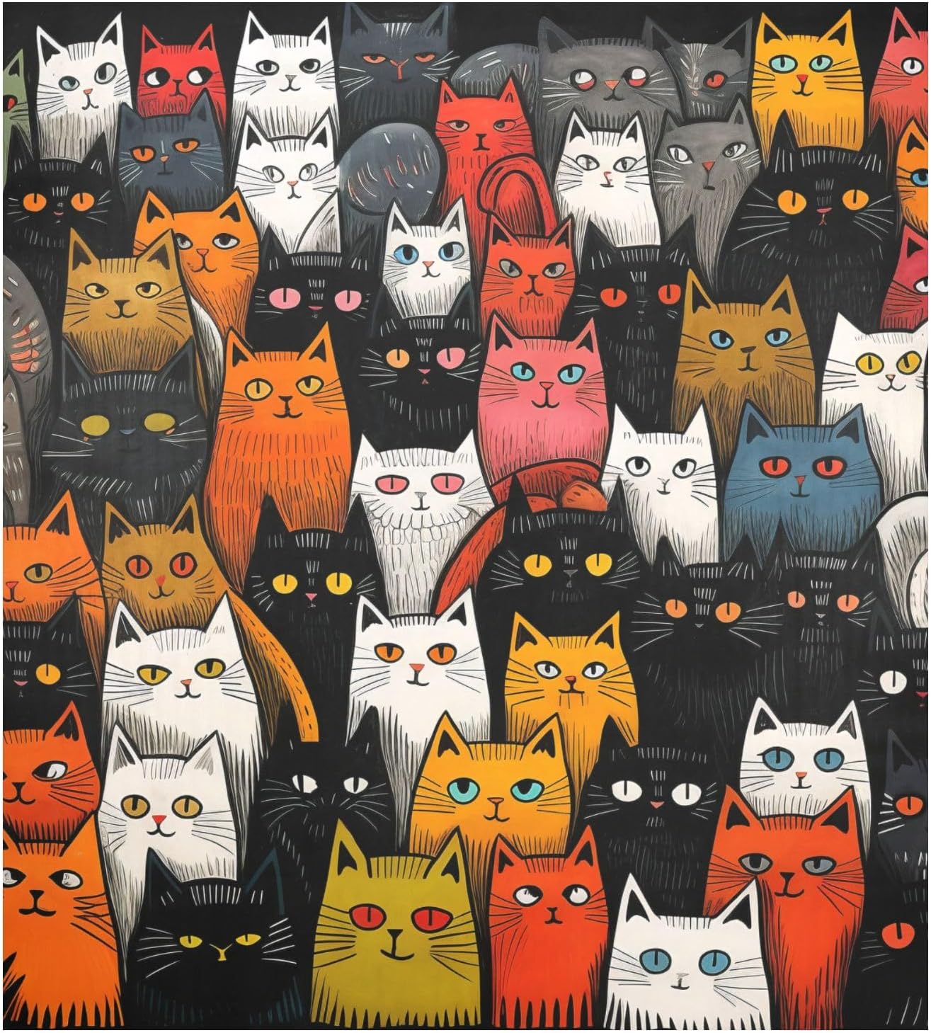 Front Dishwasher Magnet Sticker Cover Decorative Appliances Stickers Cat Multicolor Refrigerator Skins Dishwasher Panel Decals