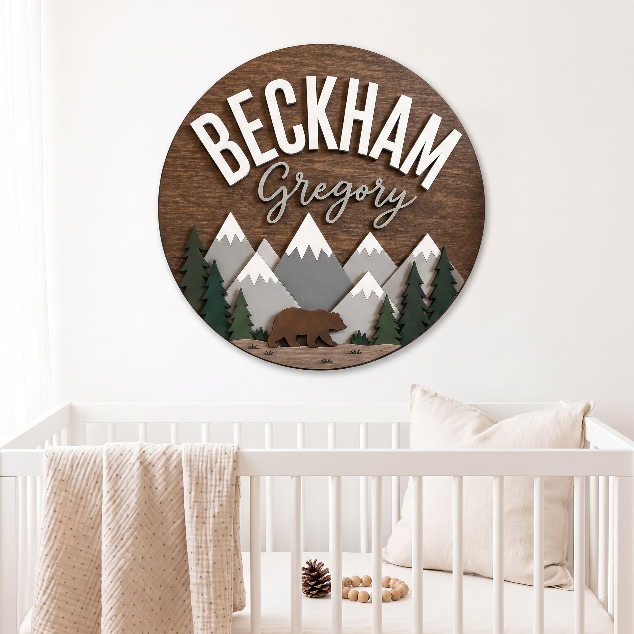 Woodland Nursery Decor For Baby Boy Girl Room Nursery Door Hanger Wood