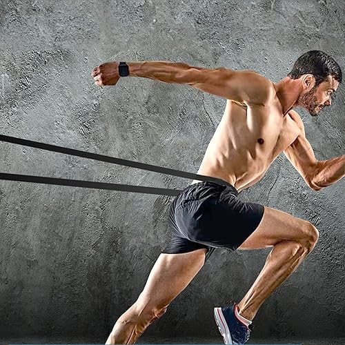 Miniatura 4 de Banda de resistencia larga para entrenamiento de fuerza, asistencia de dominadas y entrenamiento de cuerpo completo Negro -,Verde,Púrpura,Rojo