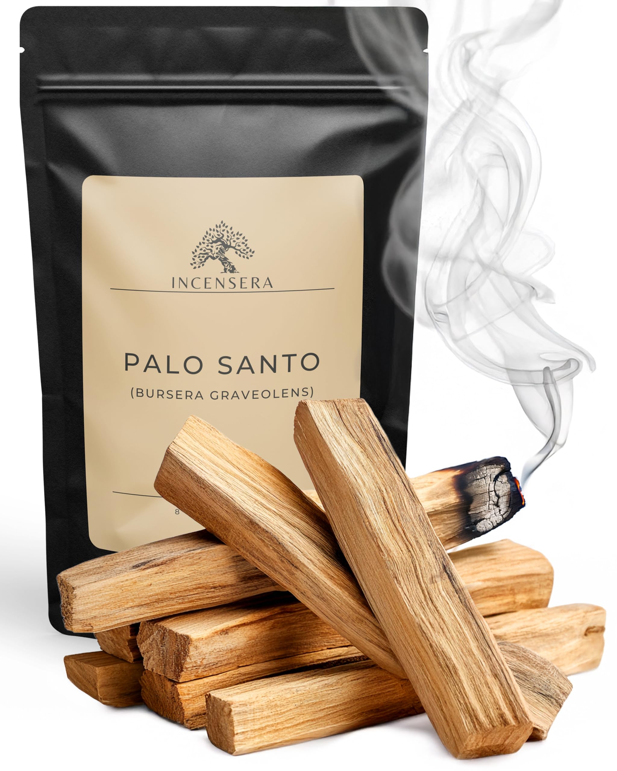 Incensera Bois de Palo Santo 8 Bâtons d'Encens Naturel 10 cm Purification Maison Méditation Aromathérapie