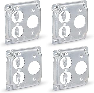 OHLECTRIC 4-inch Square Exposed Work Cover 1 Duplex Receptacle and 15A 1.406