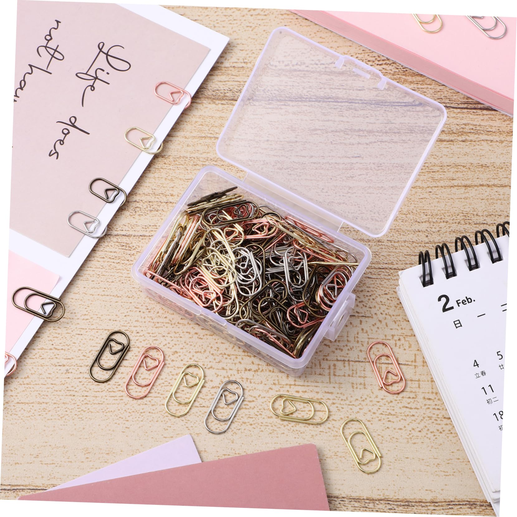 jojofuny 5 Set Mini Love Paper Clip Mini Graffette A Cuore Piccole Graffette Colorate Minuscolo Guidato Carta Forma Mini Fermagli Per Raccoglitori Materiale Scolastico Metallo 200 Pezzi * 5