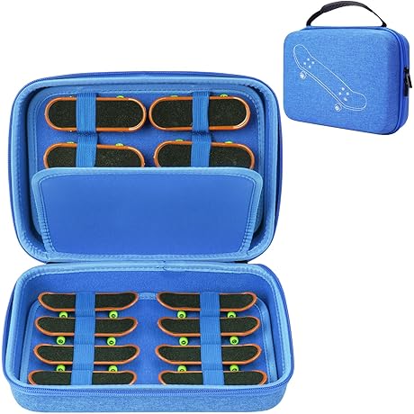 Blue Portable Storage Case for Tech Deck Finger Skateboards
