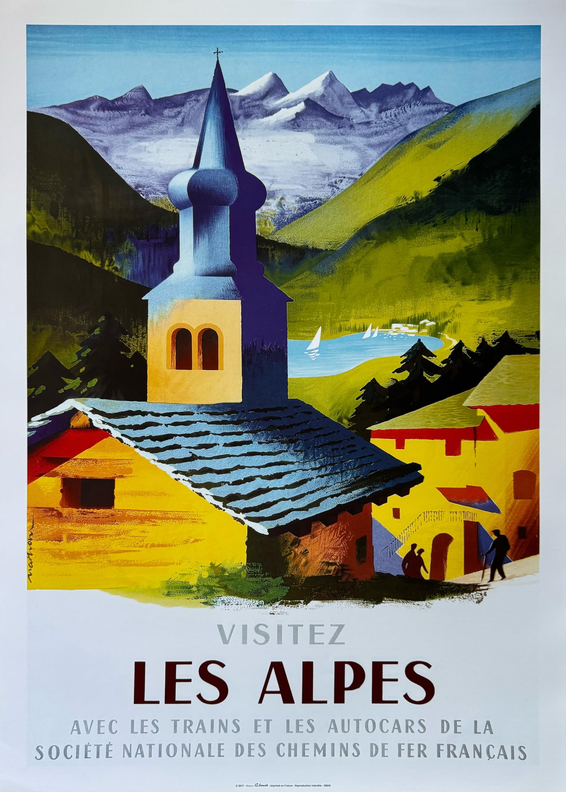 Poster Alpes SNCF pour une déco chalet chic au salon