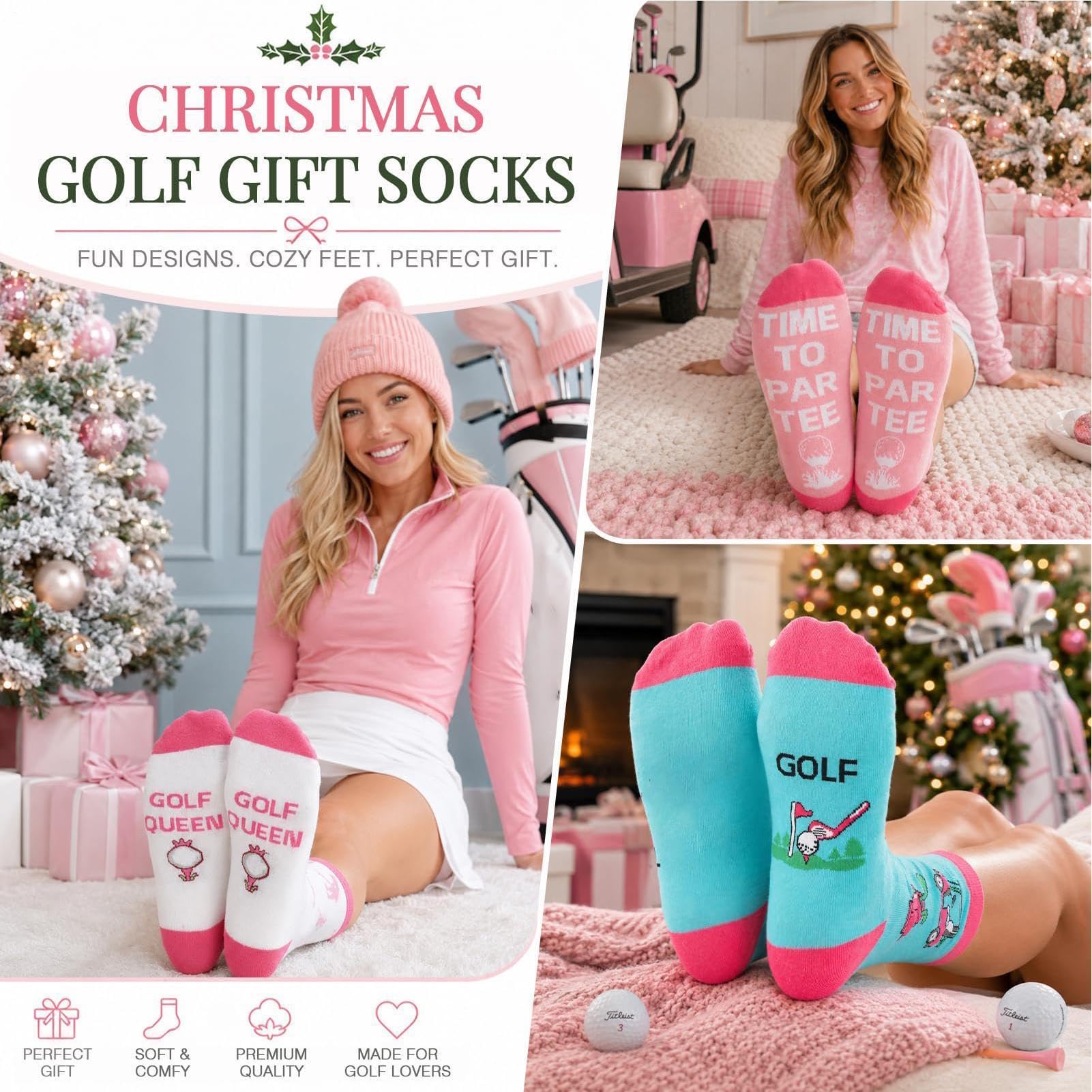 Calendrier de l'Avent Noël Marqueurs de Divot et Tees de Golf