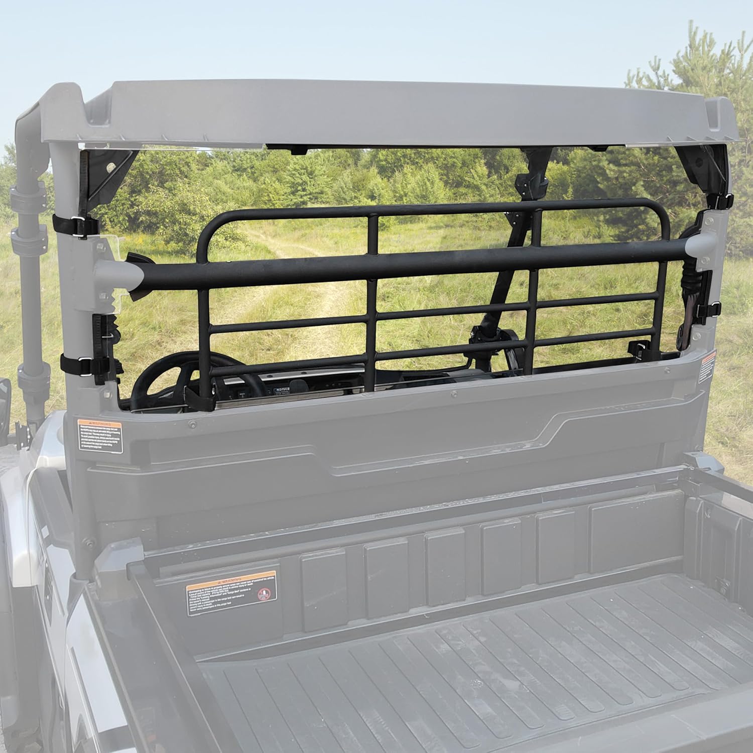 Rear Windshield for Kawasaki Mule Pro MX 2019-2026, 1/5" Thick One-piece Impact Resistant PC Back Window with Rubber Strip for Mule Pro MX Accessories, Clear