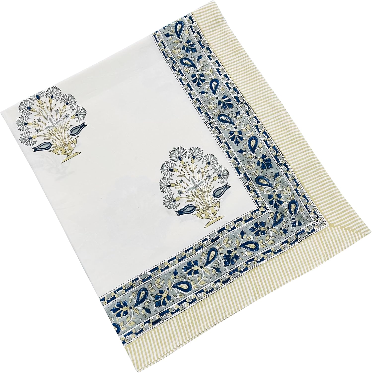 Generic kanthaNtapestryart New Indian Handmade Flat Sheet Sheet brdding Pure Cotton Sheet Bohemian Bedding Decorative Flat Sheet with 2 Pillow Bed Cover (Twin Size 60x90 Inch), Bedsheet11