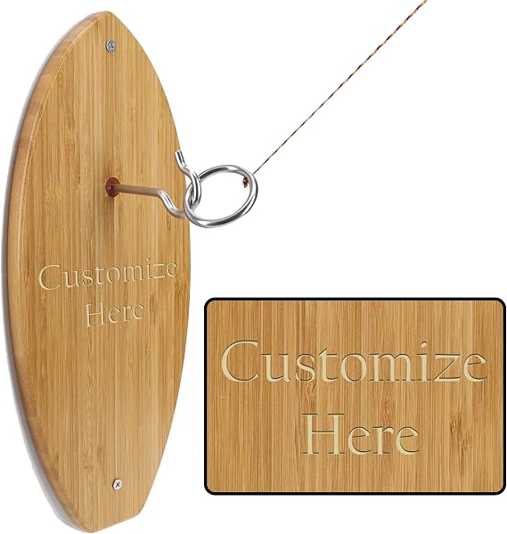 Pacific Shore Games Custom Wooden Hook and Ring Game - Outdoor Games for Adults, Ultimate Ring Toss Game, Ring Game on String for Man Caves, Bars, and Patios, Personalized Gifts