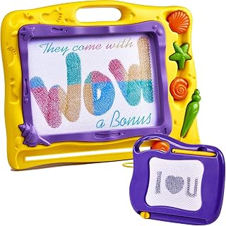 Magnetic Doodle Board, Colorful Drawing Board, Erasable Sketching Pad for Toddlers, Toys for Writing Painting and Learning (Travel Size)