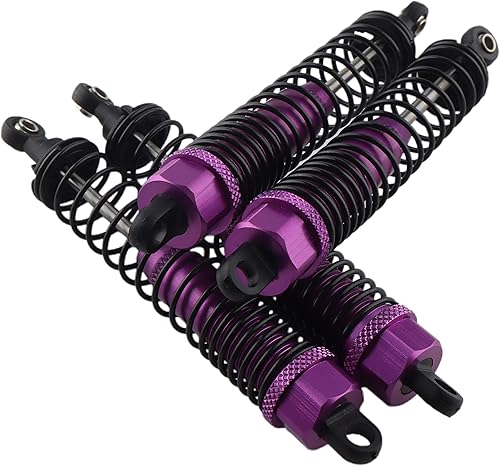 Miniatura 14 de 4 amortiguadores delanteros y traseros, suspensión ajustable de 3.858 in de aluminio para autos RC 1/10 HSP 94166 94106 94107 94155 94170 Buggy Rojo