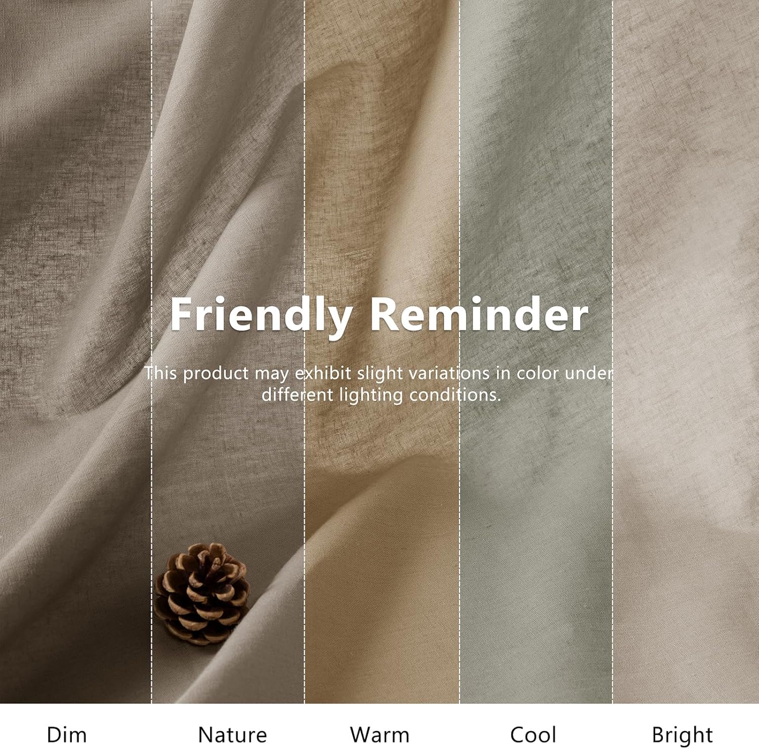 NSGZ Linen Fabric by The Yard, 61 Inch Wide Natural Blend Cloth, 60% Linen 40% Cotton Fabric for Sewing, Embroidery, Needlework and Tablecloths (Natural, 2 Yardss)