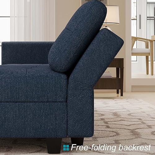 Miniatura 2 de Belffin Módulo de respaldo para sofá modular seccional, reposabrazos plegable lateral para sofá modular (azul)