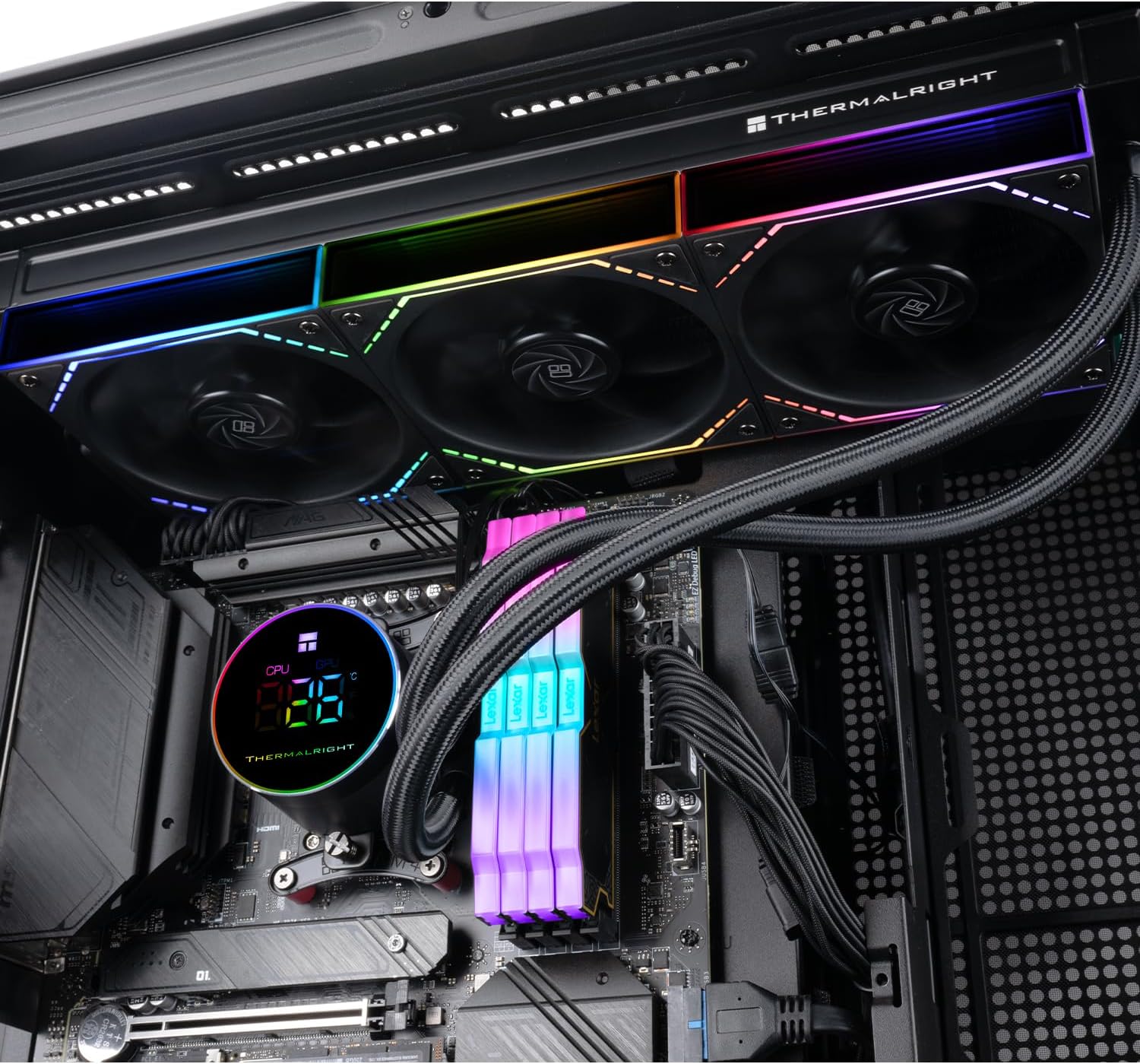 Thermalright Frozen Magic 360 Digital Black ARGB V2 Liquid CPU Cooler, 360 Cooling Row Size with 3 * 120mm PWM ARGB Fans,for AMD/AM4/AM5,Intel LGA1150/1151/1200/1700/1851,Desktop CPU Water Cooler