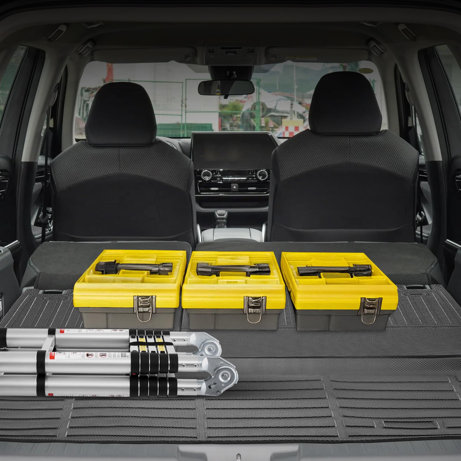 VEVOR Alfombrilla de Carga y Respaldo, Revestimiento de Carga Compatible con Toyota Kluger y Highlander 2020-2024, Protector de Respaldo de TPE para Todo Tipo de Clima, Cómodo y Seguro, Negro