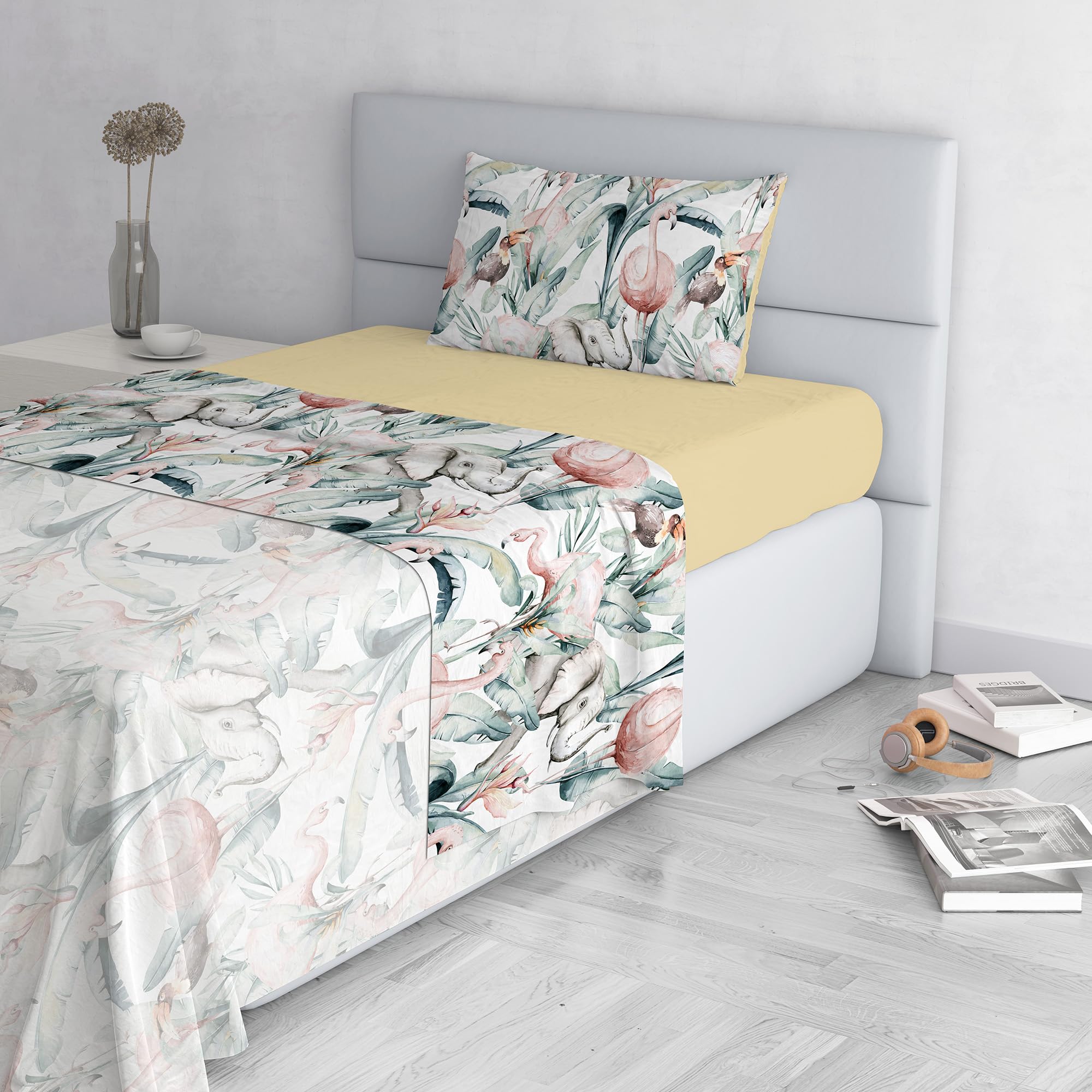 Danny Fashion Bed Sheet Set, Made in Italy, Soft Microfibre Bed Set, Fitted Sheet