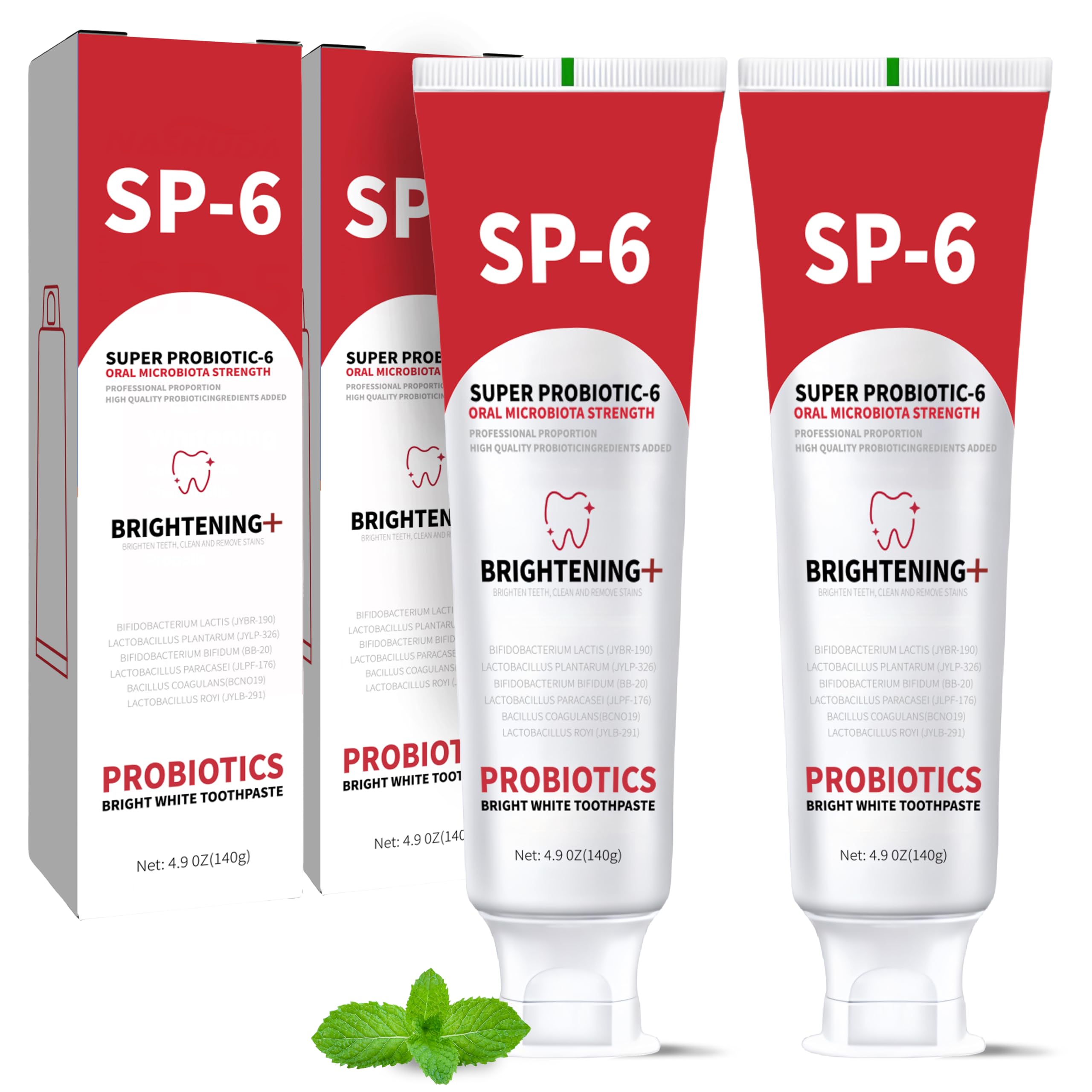 Sp-6 Probiotics Whitening Brightening Toothpaste - Sp6 Ultra Tooth Paste Enhanced Super Probiotic Formula Deep Cleaning Fresh Breath