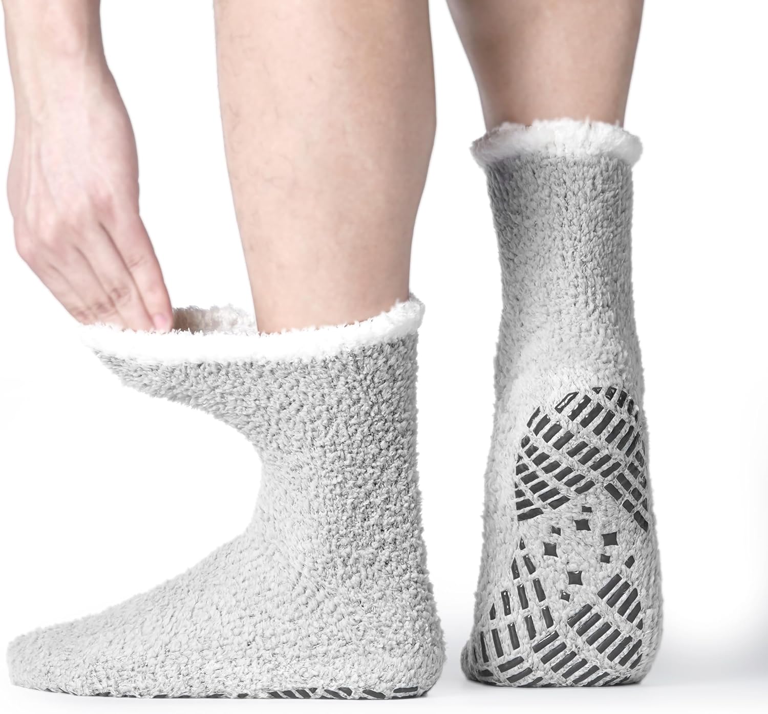 Fuzzy Grip Socks - Warm, Fluffy, Non-Slip, Thick Slipper Socks with Grippers - Image 2