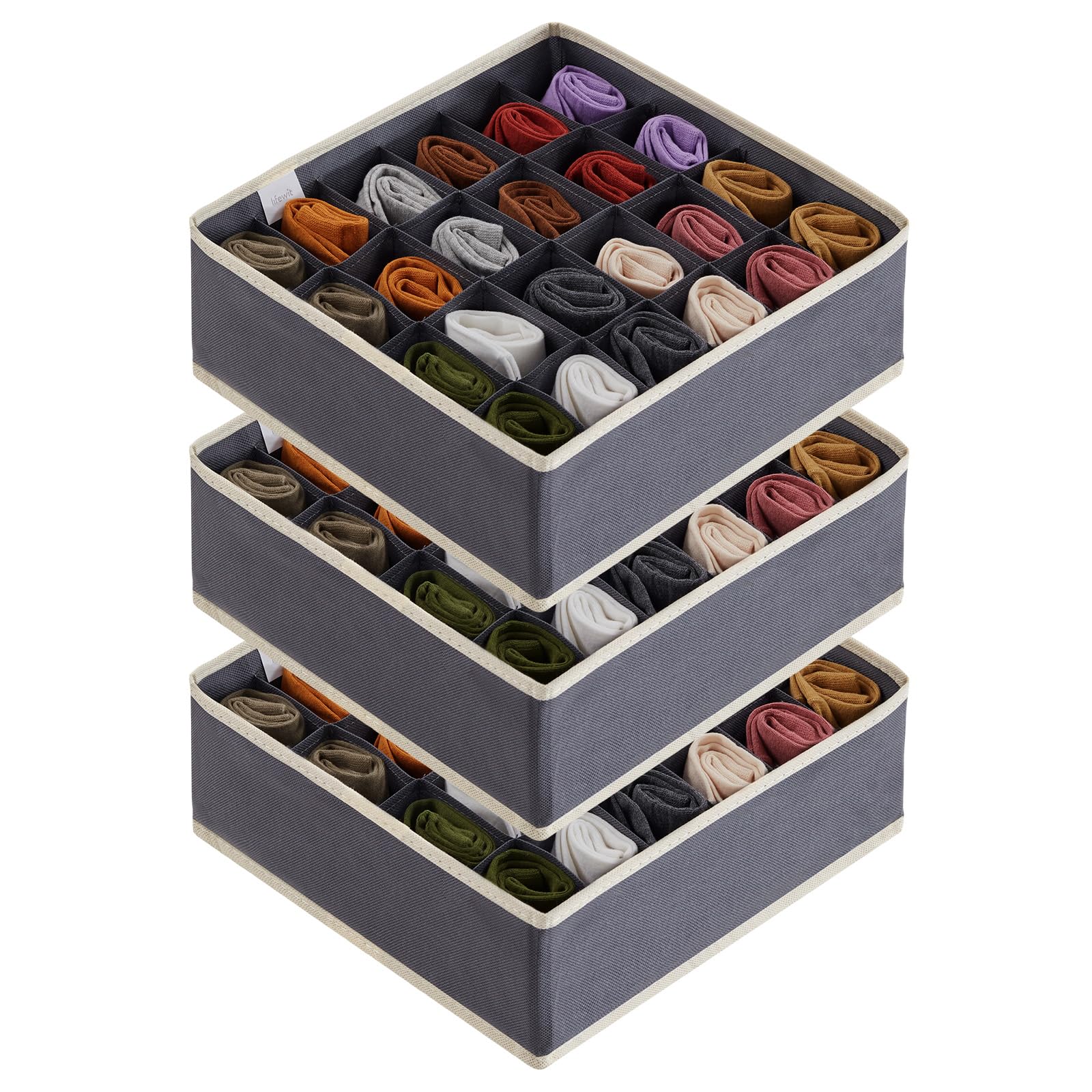 Organizer Per Cassetti Lifewit - Set Di 5, Grigio, Pieghevole, Per Intimo E Calzini - Foto 6