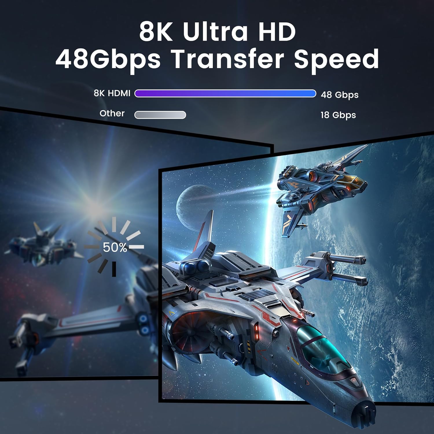 8K@60Hz 4X1 HDMI Switch with eARC/ARC Audio Extractor, Optical, Coaxial & L/R Out, HDMI Switcher Support SPDIF 5.1Ch, 48Gbps, HDCP2.3, HDR, 4 In1 Out HDMI 2.1 Switch with ARC Audio Out for PS4/5, Xbox