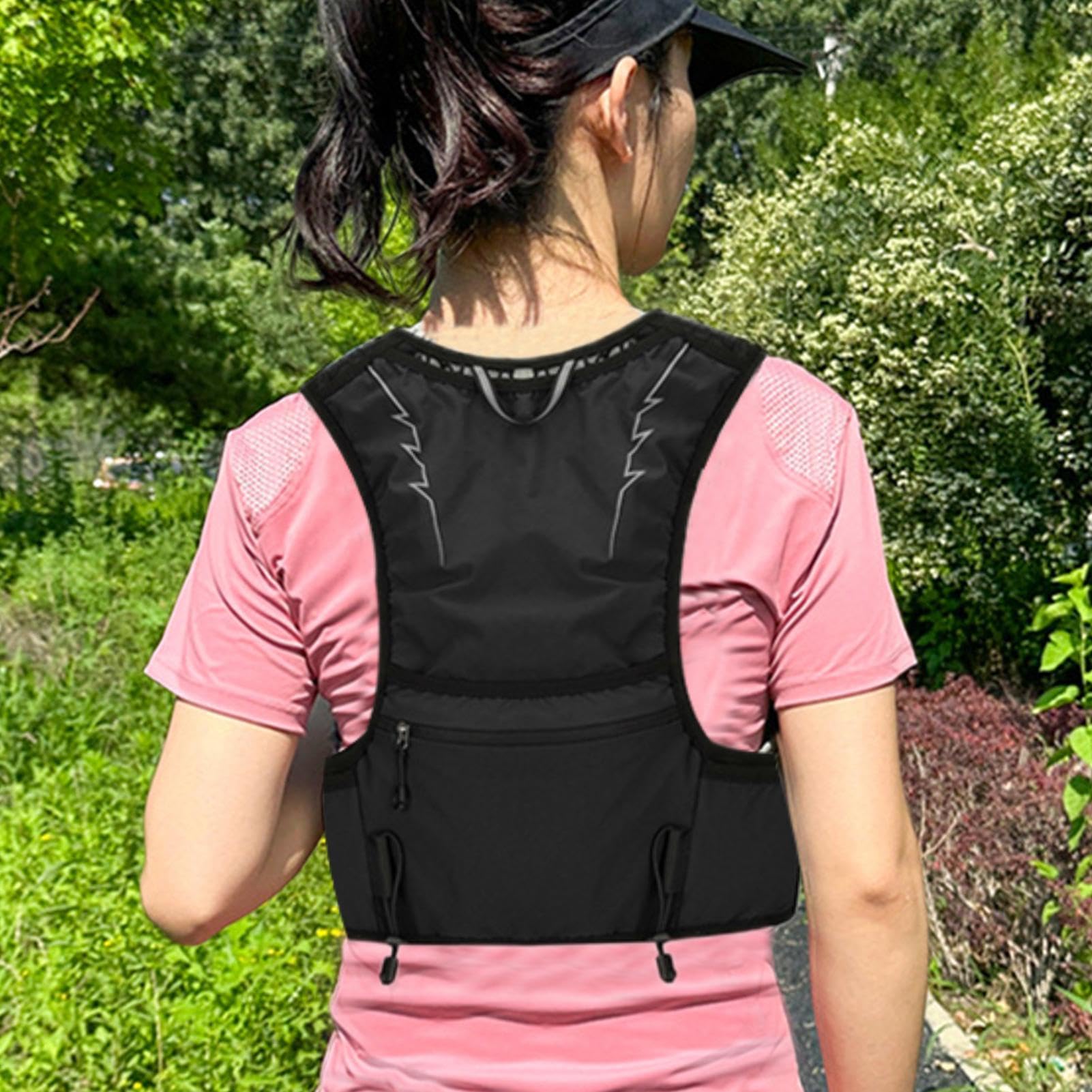 Zaino con gilet di idratazione da corsa - Gilet leggero isolato | Zaino di idratazione a prova di perdite | Gilet di idratazione con borsa sul petto con striscia riflettente traspirante