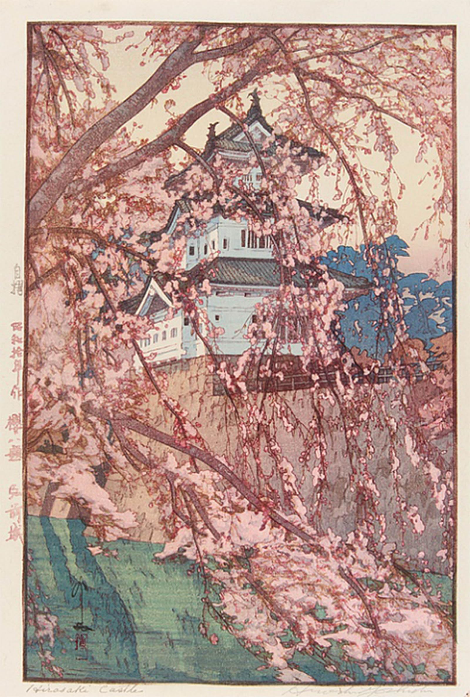 POSTERIIk Famous Modern Artwork Art Mural the Castle of Hirosaki by Yoshida Hiroshi Oil Paintings Pictures for Home Decor 60x90cm
