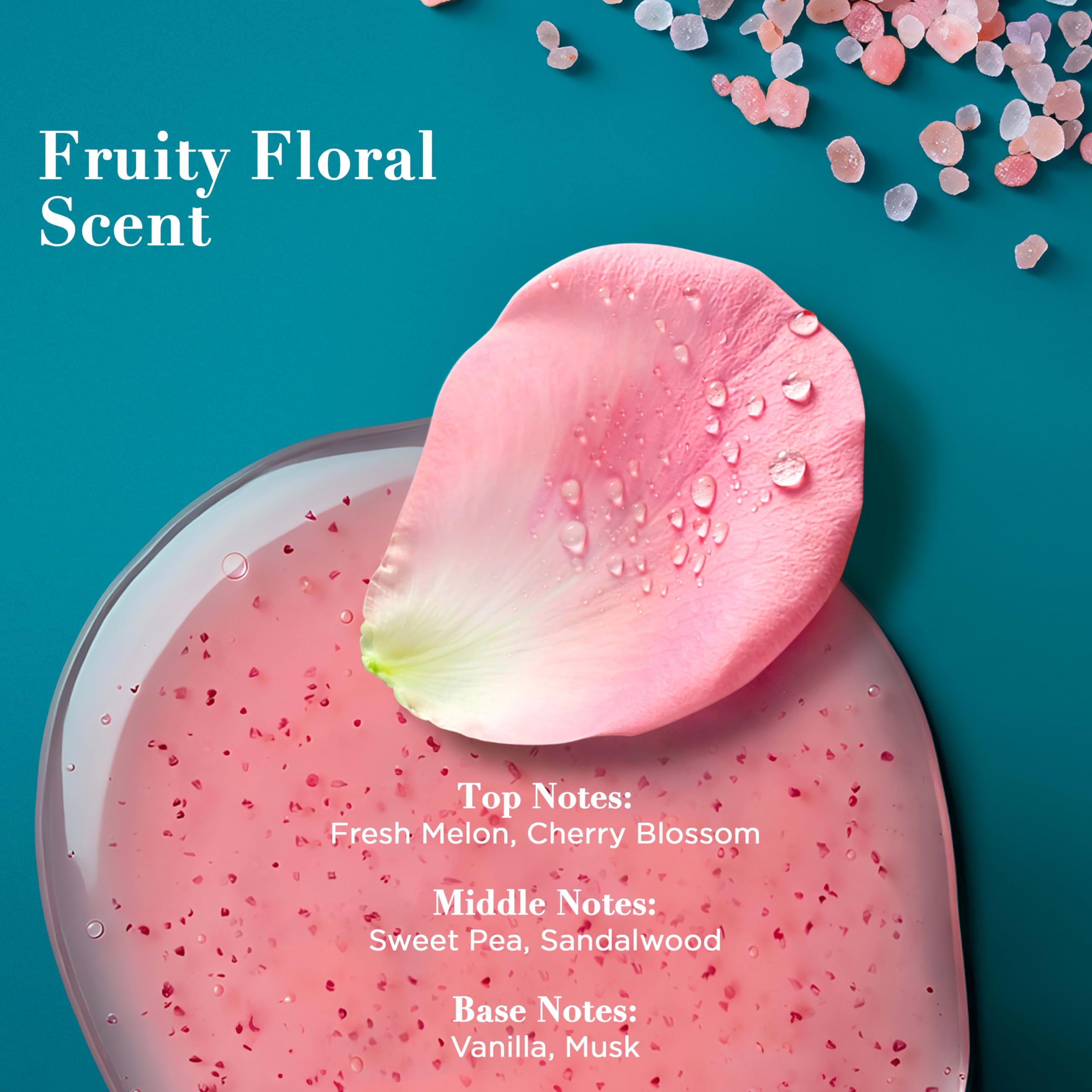 OGX Pembe Deniz Tuzu ve Gül Suyu Nazik Yatıştırıcı Vücut Fırçalama, Hafif Eksfoliye Vücut Yıkama, Sülfat İçermez, 19,5 Ounce, 1,0 Sayısı