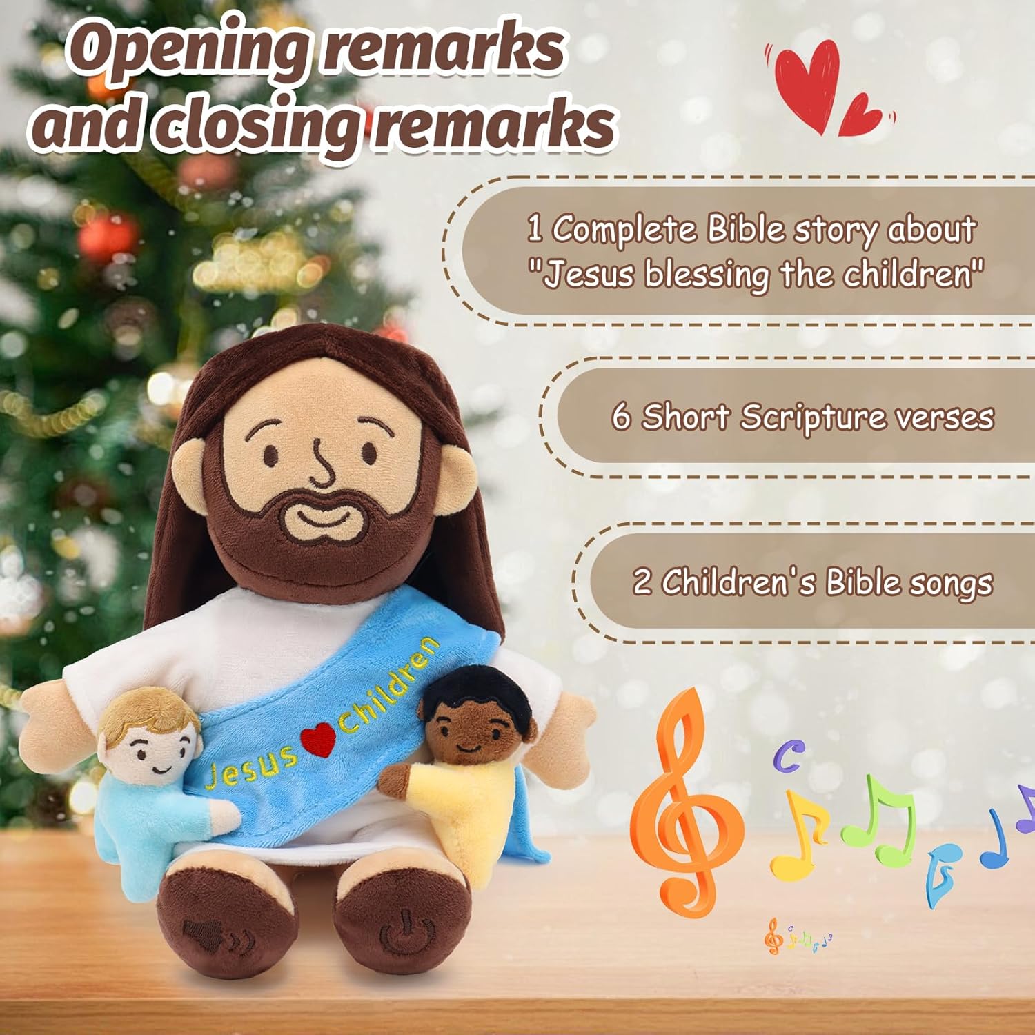 9" Talking Jesus Plush Doll for Kids, Jesus Loves Children Stuffed Doll for Church Easter and Baptisms Favors, Jesus Plushie with Interactive Voice & Bible Stories & Bible Verses