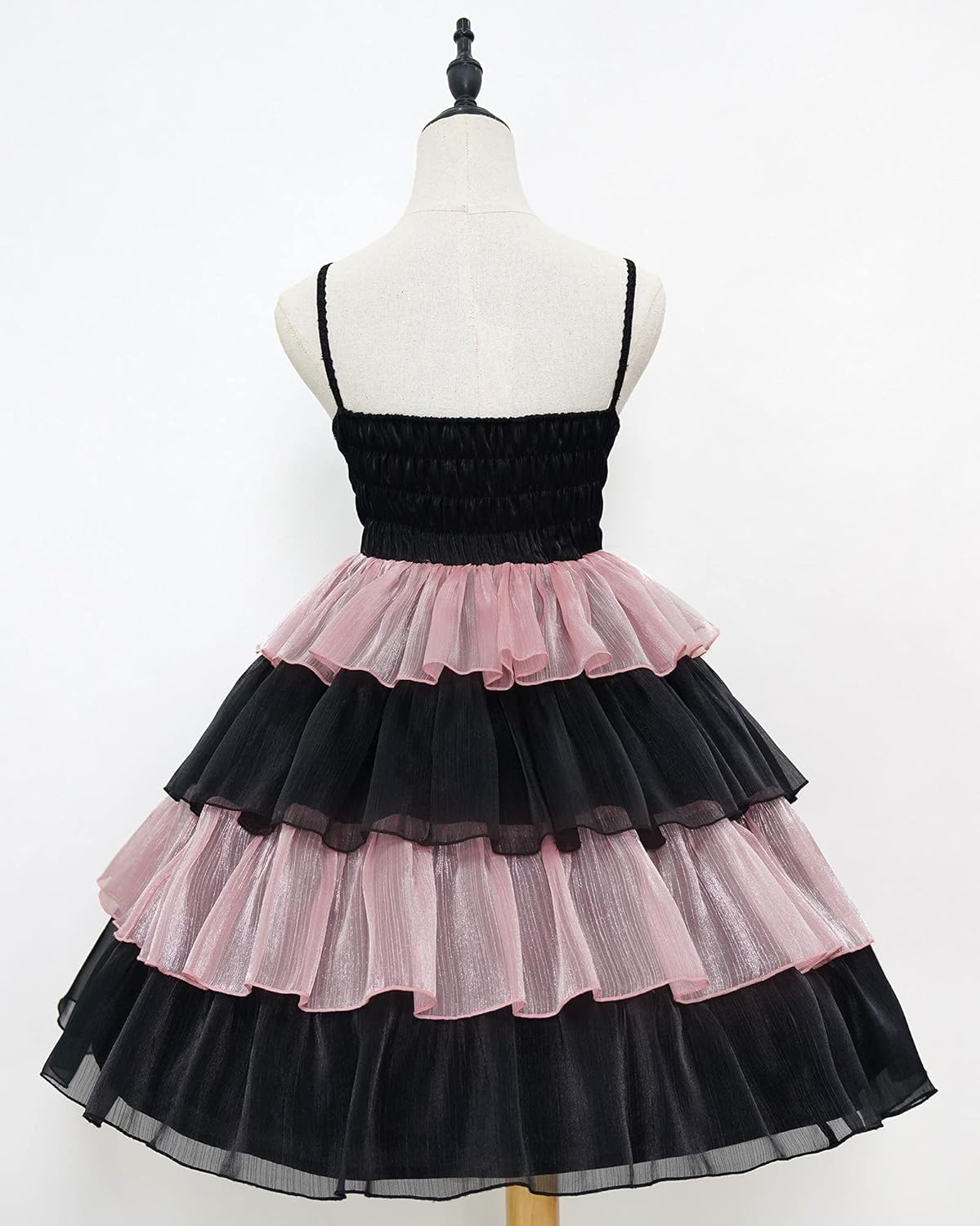 ZZEQYG Womens Lolita Dress for Girl Gothic Pink Puff Sleeve Dress with Bow