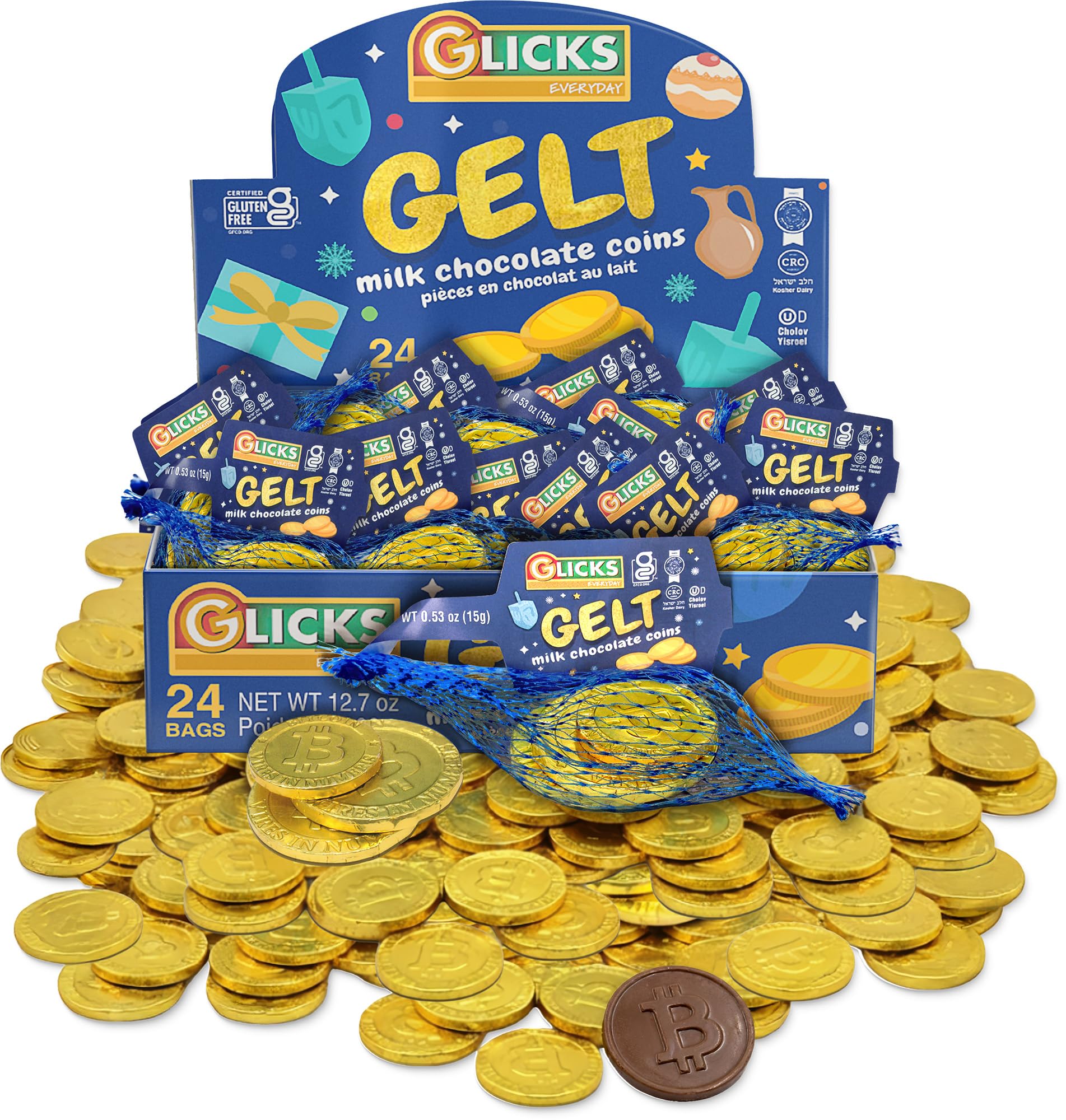DOWLUCK シニカケ 金グリ Amazon.com : Glicks Milk Chocolate Gold Coins (24 Bags - 72 Coins