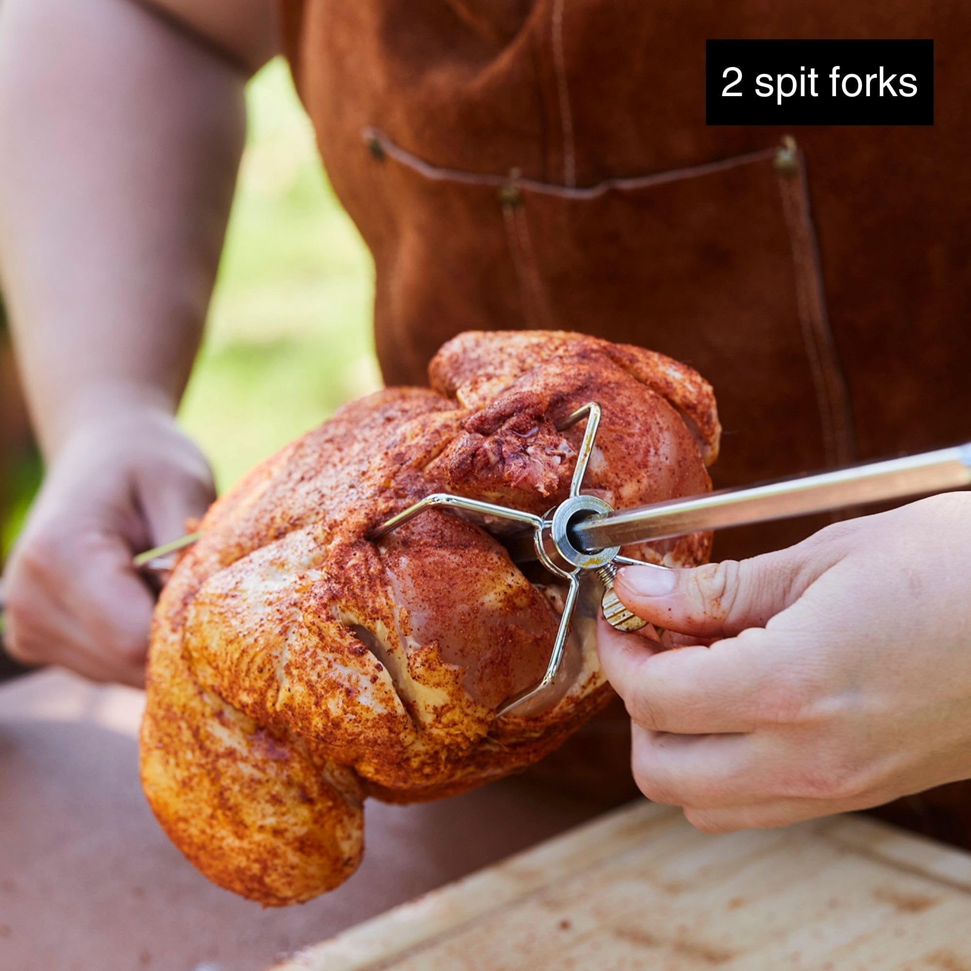 Barbecook Rożen obrotowy z silnikiem do grilla na drewno, zestaw do pieczenia Nestor World