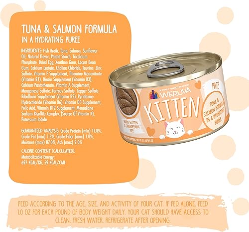 Miniatura 4 de Weruva Fórmula de gatito, atún y salmón en un puré hidratante lata de 3 onzas (paquete de 12)
