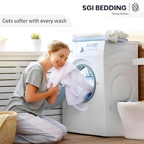 Miniatura 6 de SGI - Juego de sábanas tamaño King de 100 % algodón Supima americano de 800 hilos, tejido de satén de lujo, ultra suave, transpirable y duradero,
