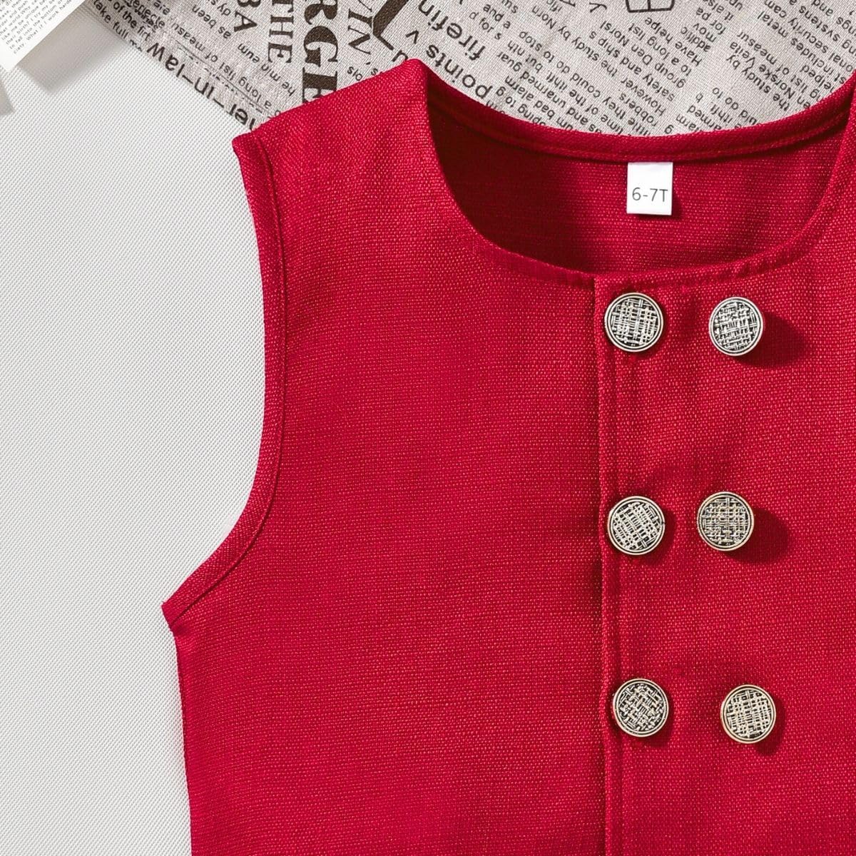 Girls Button Down Vest Long Sleeve Shirt Plaid Pleated Skirt Set Size 6-12
