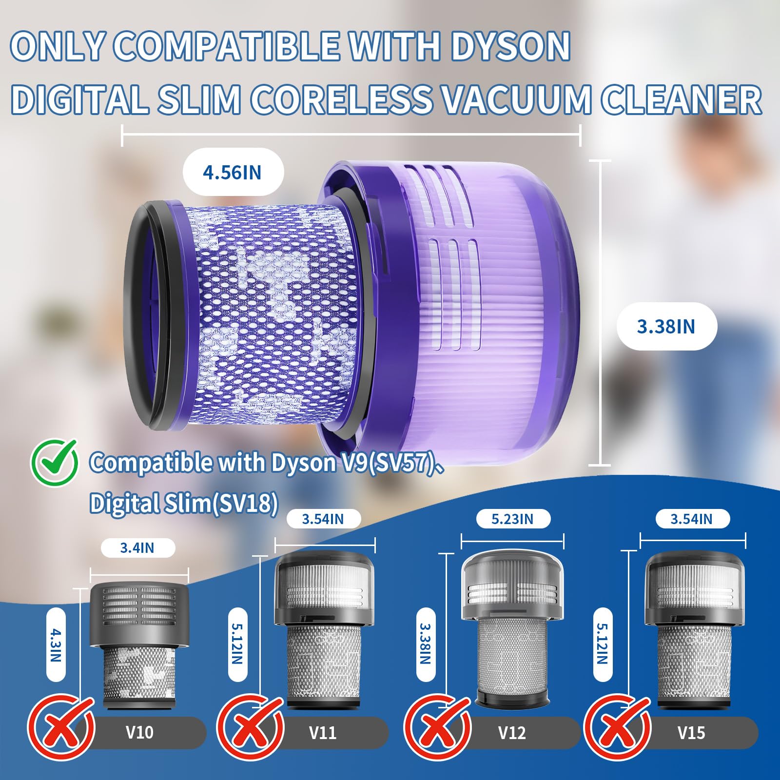 Amazon.com - 3 Pcs V9 Replacement Filters Compatible with Dyson V9