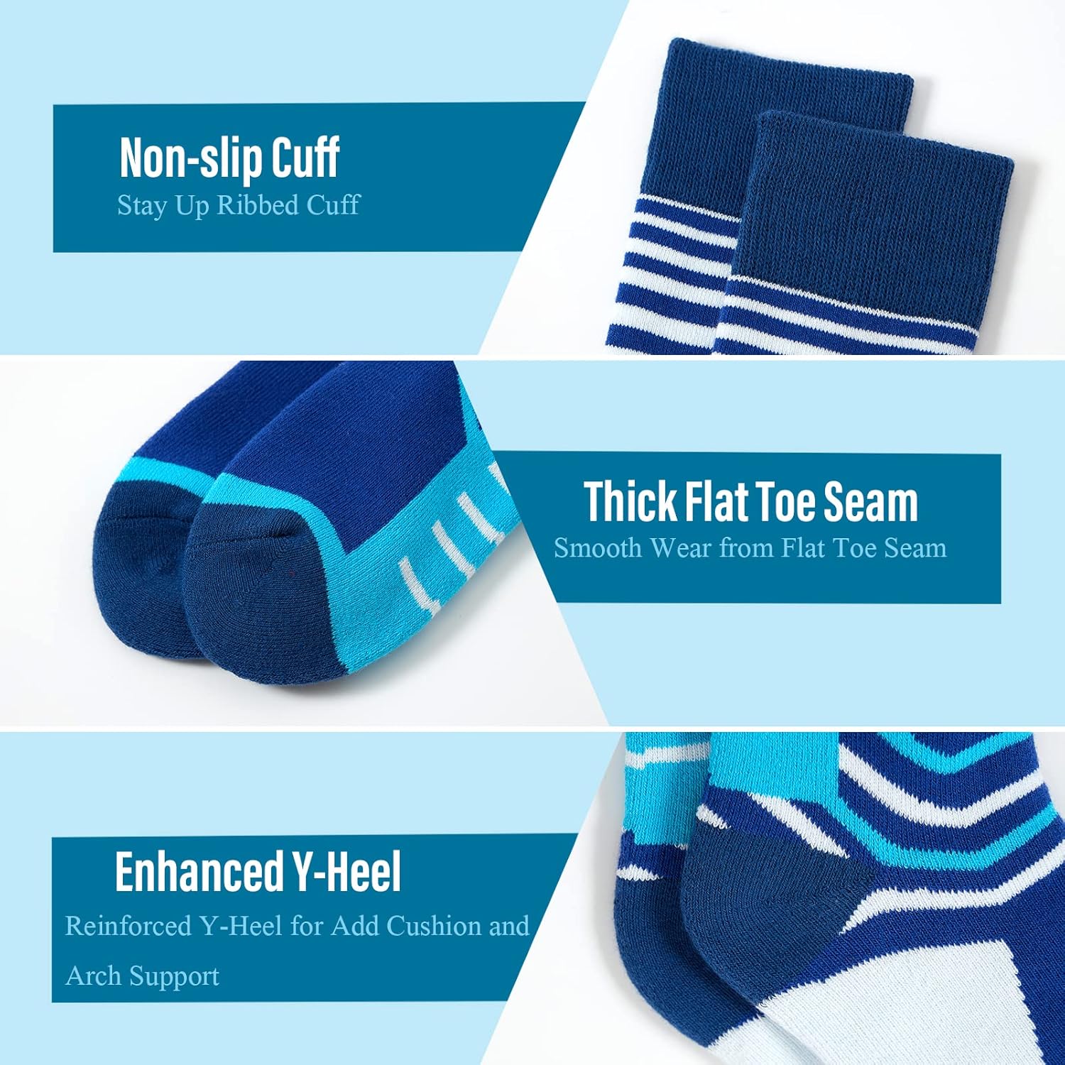 Boys Ski Socks Kids Winter Warm Socks for Boys Girls Thick Thermal Skating Snowboarding Snow Socks 3 Pack - Image 3