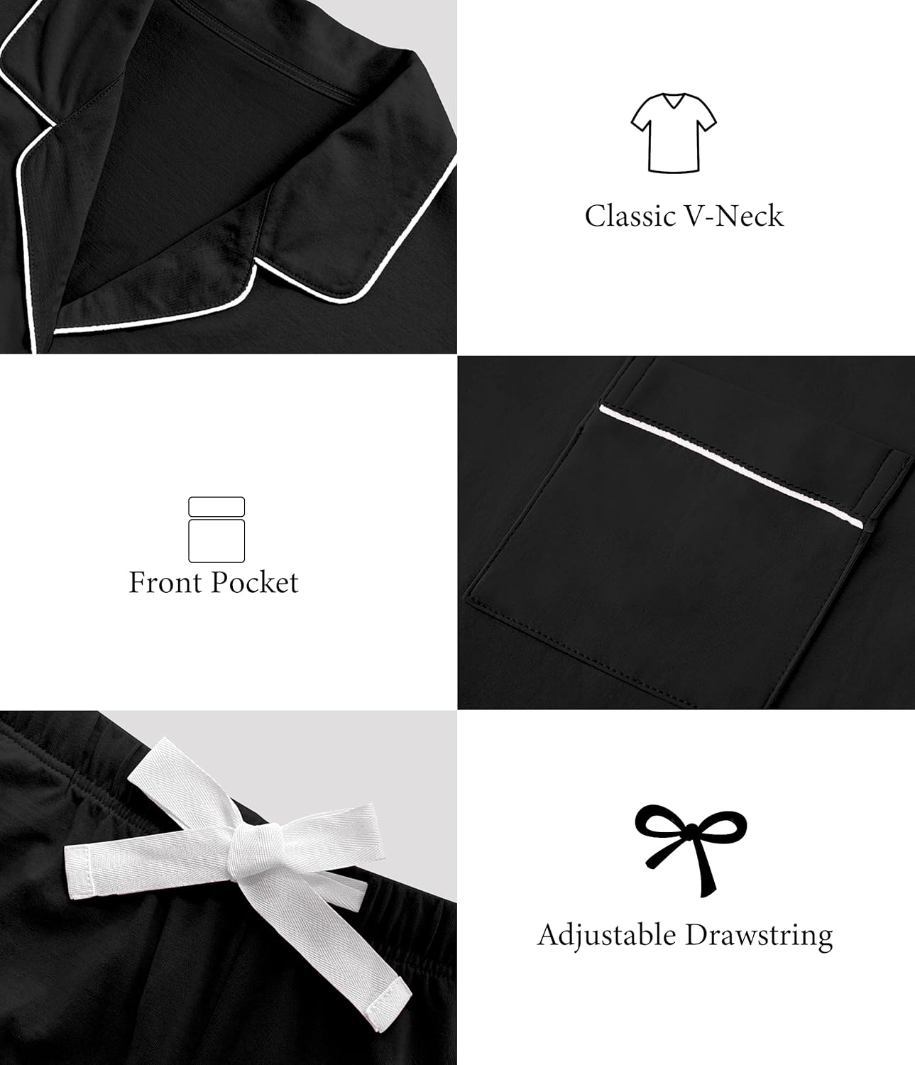 ANLIQI Women's Cotton Pajama Sets Short Sleeve Modal Capri Pjs Button Down Sleepwear for Women Soft & Comfy Lounge Set S-2XL - Image 5