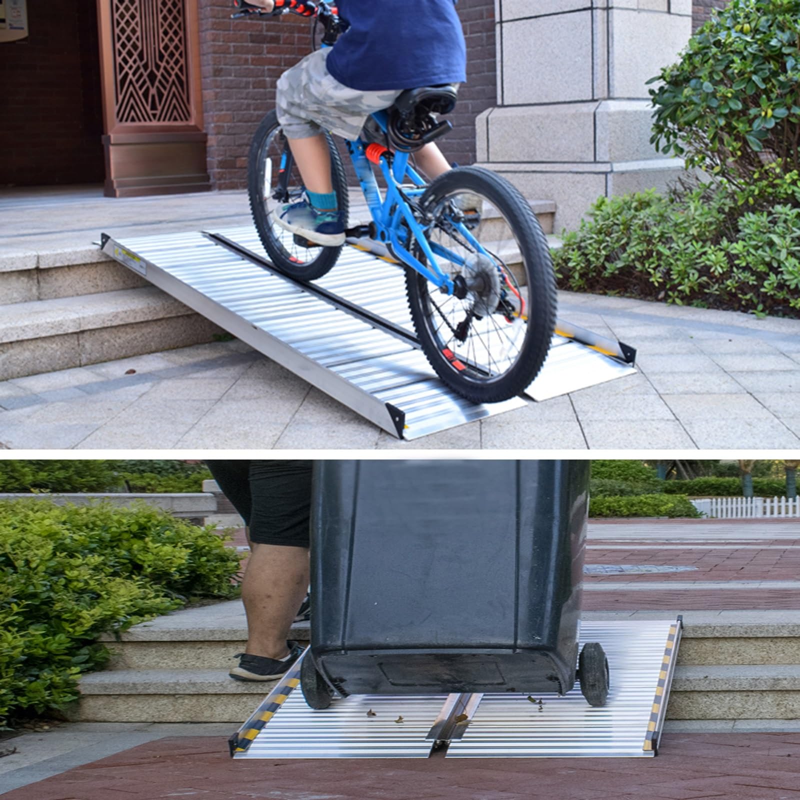 Rampas para Silla de Ruedas, Rampa de Transición, Plegable, con Asa de PU, Capacidad de 300 kg, para Sillas de Ruedas, Carritos, Cochecitos y Scooters(56cm/22in)