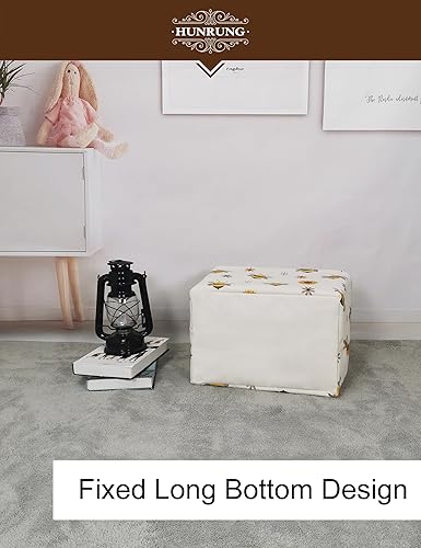 Miniatura 37 de HUNRUNG Cesta rectangular de almacenamiento de lona, bonita cesta organizadora de lona para mascotas, juguetes de niños, libros, ropa, perfecta