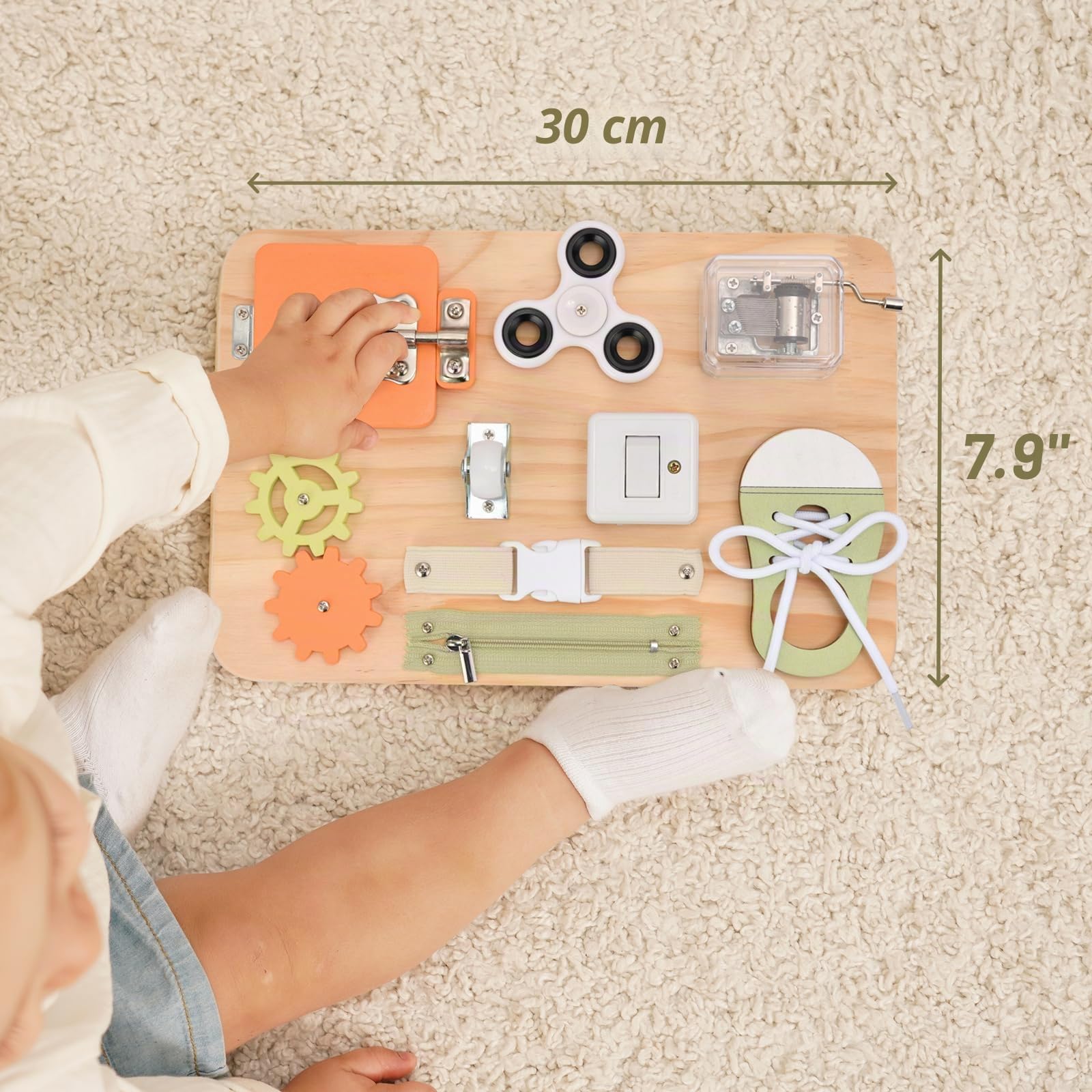 Tableau d'Activités Montessori en Bois Jouet Éducatif Motricité Sensoriel pour Enfants Autistes TDAH