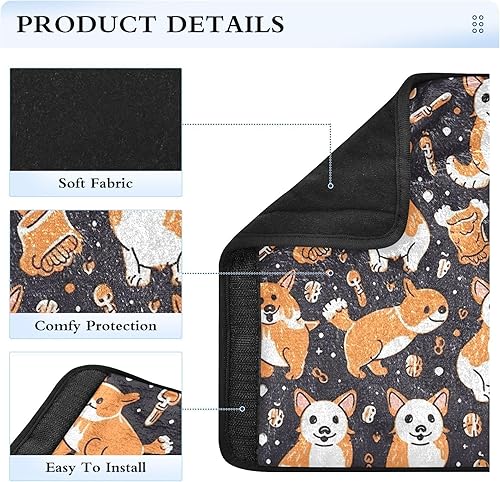 Miniatura 4 de Perros con lindo hueso de la correa de asiento de coche almohadillas suaves almohadillas de cinturón de seguridad, protector de cinturón de