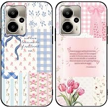 2 Pack Aesthetics Bow Flower Collage Phone Cases for Cricket Outlast 5g 2024/at&t Motivate pro 5g 6.75 Inch, Case Cute Pattern Shockproof Soft Protective for Women Girls Phone Cover Funda