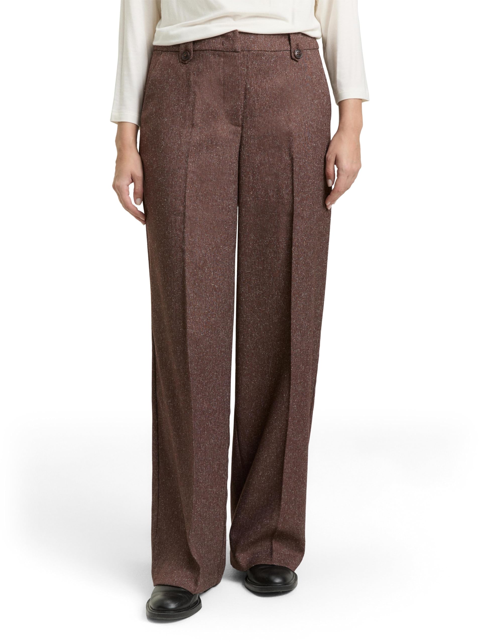 TOM TAILOR Damen TTLEA Wide Hose in Melange-Optik