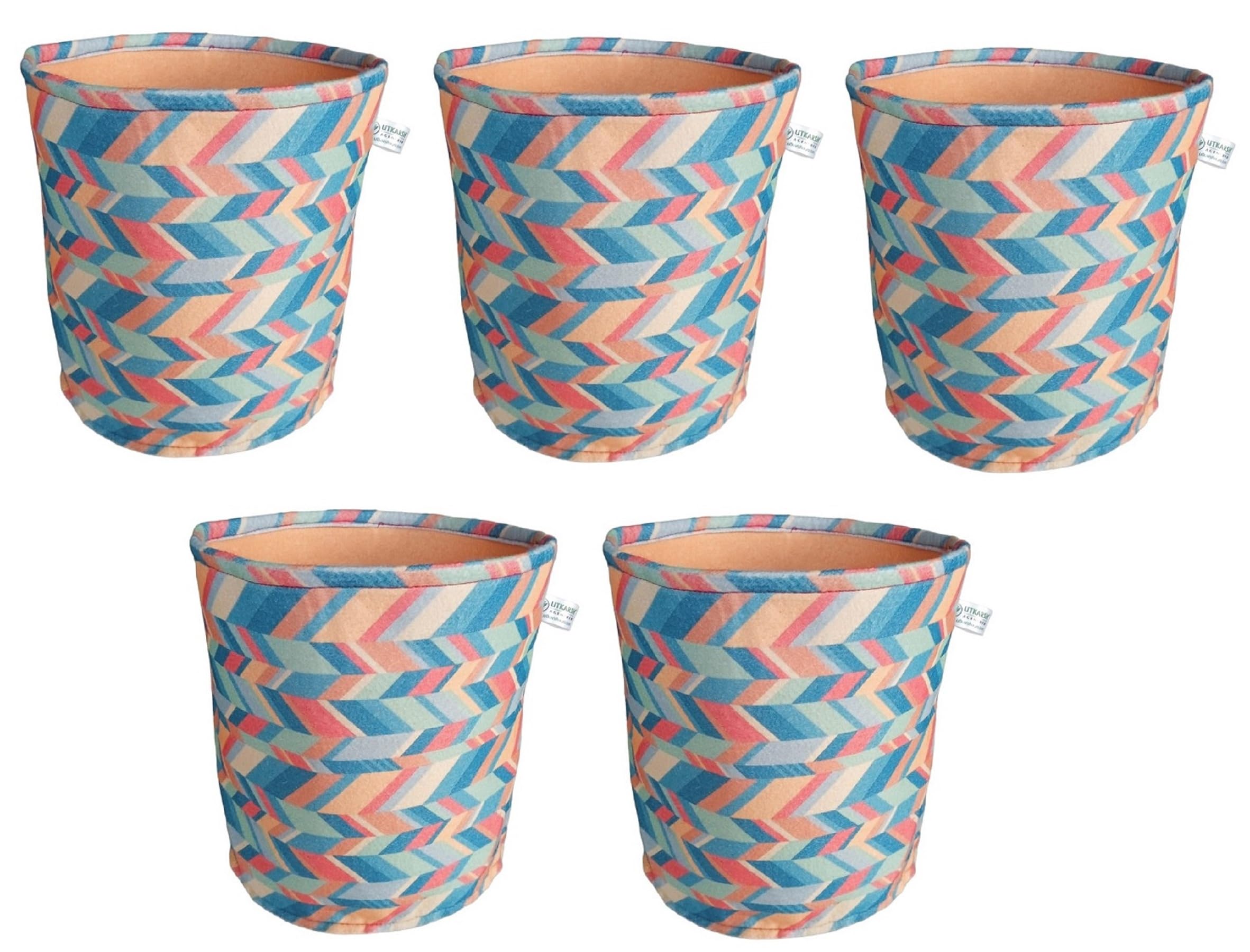 UTKARSH 500 GSM Printed Geo Fabric Plant Grow Bag for Terrace Garden | Colorful Planter Pot Cover for Flowers & Herbs, Indoor & Outdoor Gardening | Multicolor, 12x12 Inch, Pack of 5 (B0CXM1BJR8) Amazon Price History, Amazon Price Tracker