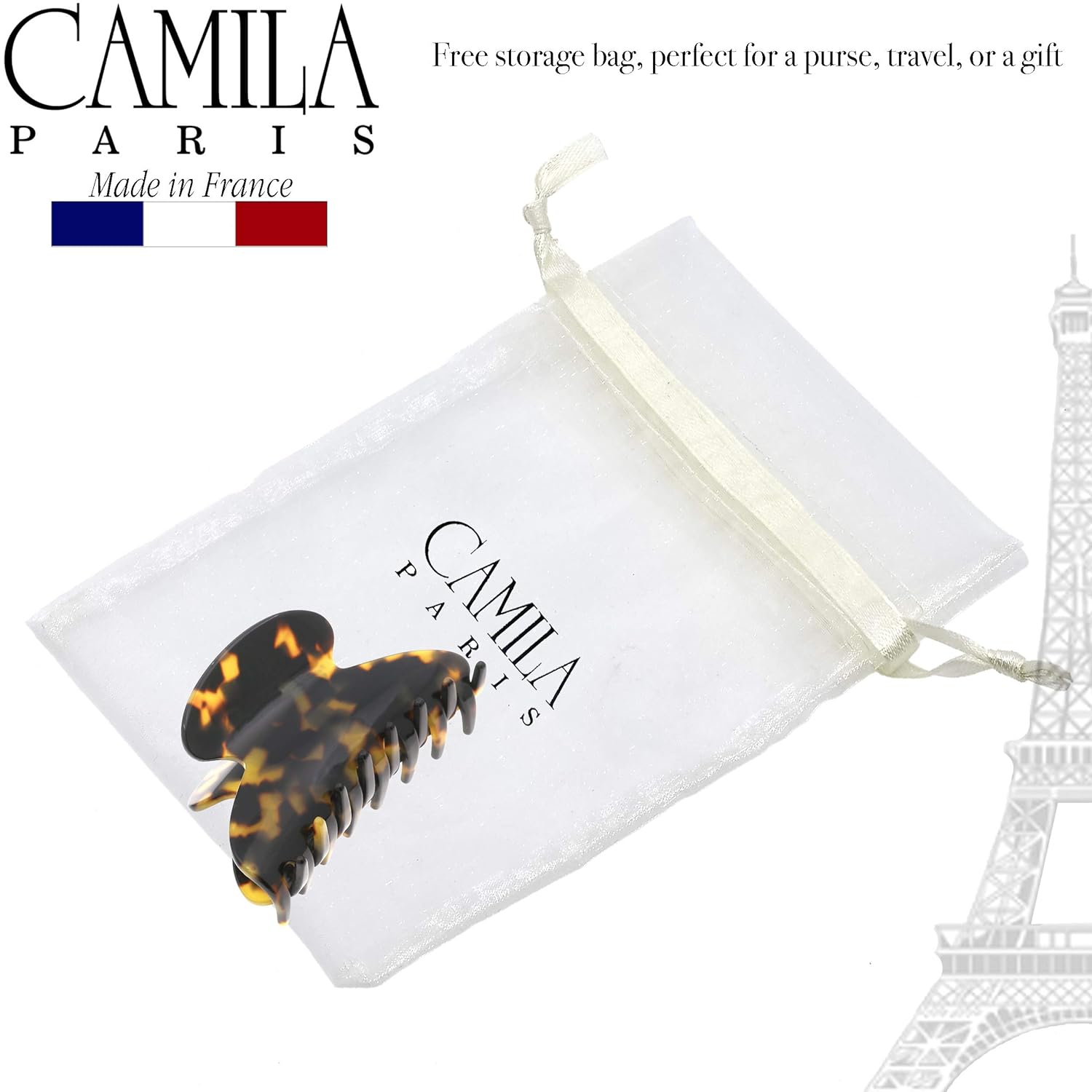 Camila Paris CP3038 French Hair Clip for Women, Tokyo, for Thick Hair for Long Curly Wavy Hair, Girls Hair Claw Clips Jaw, Styling Hair Accessories for Women, Strong Hold No Slip Grip, Made in France